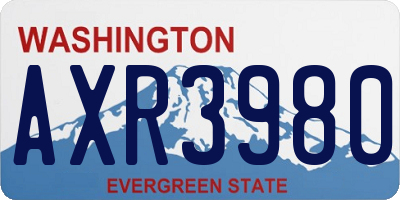 WA license plate AXR3980