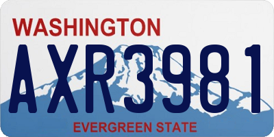 WA license plate AXR3981