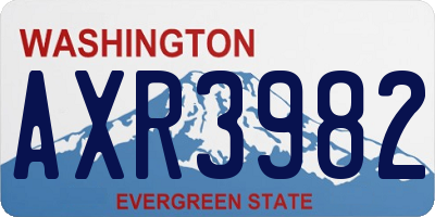 WA license plate AXR3982