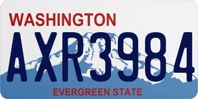 WA license plate AXR3984