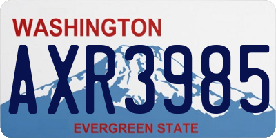 WA license plate AXR3985