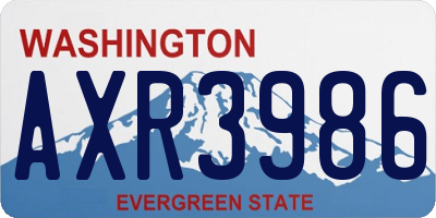 WA license plate AXR3986