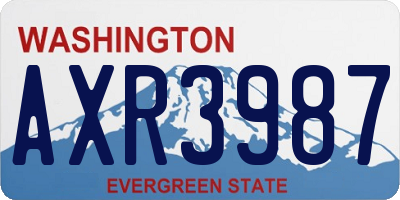 WA license plate AXR3987