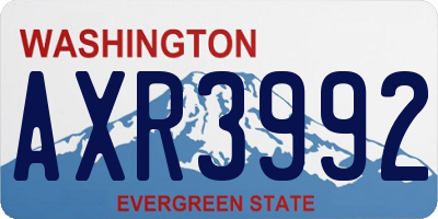 WA license plate AXR3992