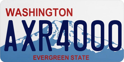 WA license plate AXR4000