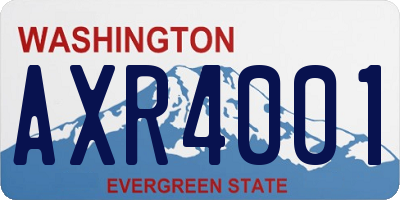 WA license plate AXR4001