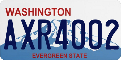 WA license plate AXR4002