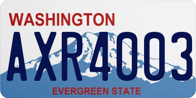 WA license plate AXR4003