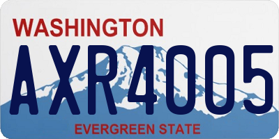 WA license plate AXR4005
