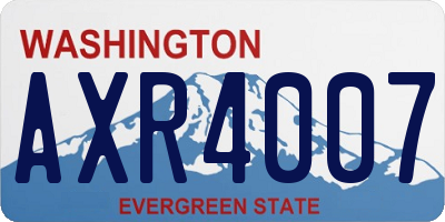 WA license plate AXR4007