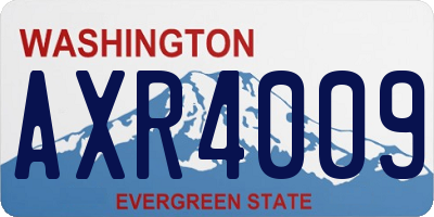 WA license plate AXR4009