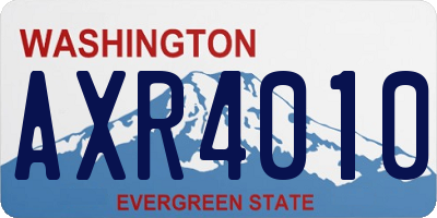 WA license plate AXR4010