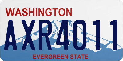 WA license plate AXR4011
