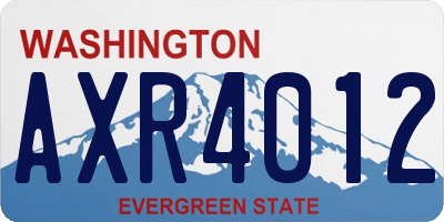 WA license plate AXR4012