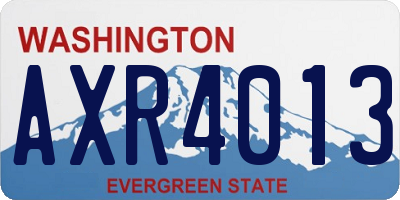 WA license plate AXR4013