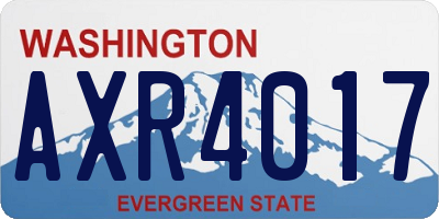 WA license plate AXR4017