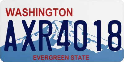 WA license plate AXR4018