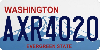WA license plate AXR4020
