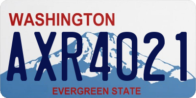 WA license plate AXR4021