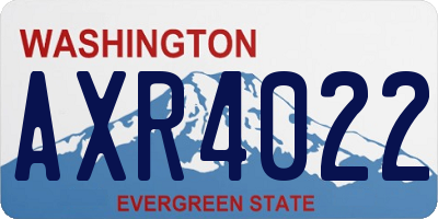 WA license plate AXR4022
