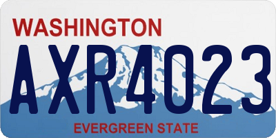 WA license plate AXR4023