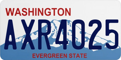 WA license plate AXR4025