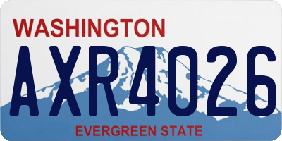 WA license plate AXR4026