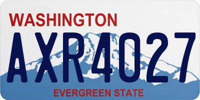 WA license plate AXR4027