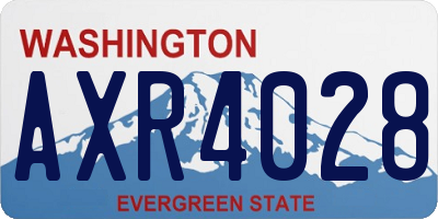 WA license plate AXR4028