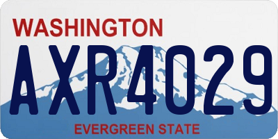 WA license plate AXR4029