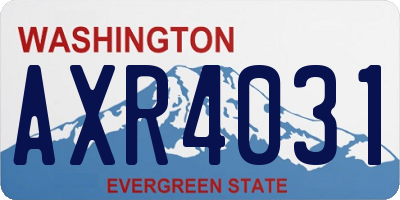 WA license plate AXR4031
