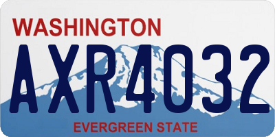WA license plate AXR4032