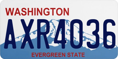WA license plate AXR4036