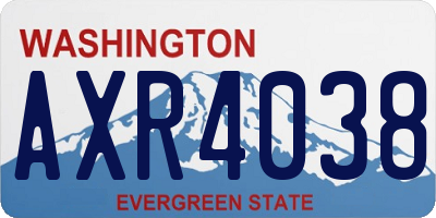 WA license plate AXR4038