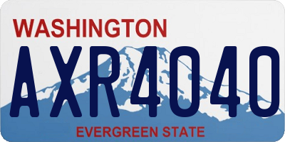 WA license plate AXR4040