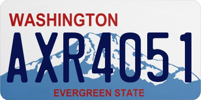 WA license plate AXR4051