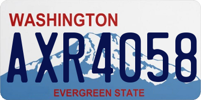 WA license plate AXR4058