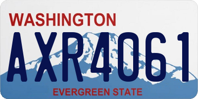 WA license plate AXR4061