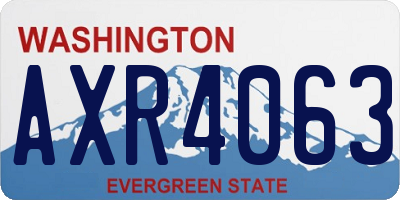 WA license plate AXR4063