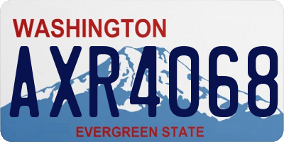 WA license plate AXR4068