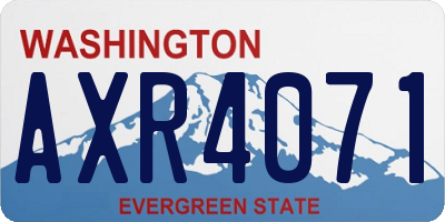 WA license plate AXR4071
