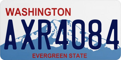 WA license plate AXR4084