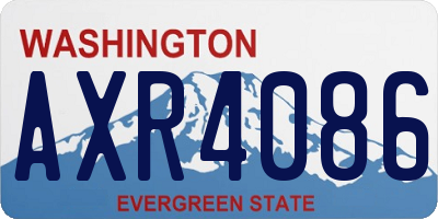 WA license plate AXR4086