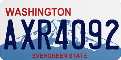 WA license plate AXR4092