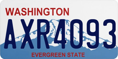 WA license plate AXR4093