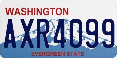 WA license plate AXR4099