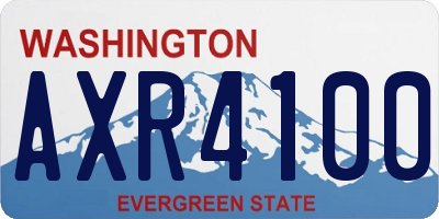 WA license plate AXR4100