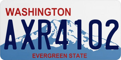 WA license plate AXR4102