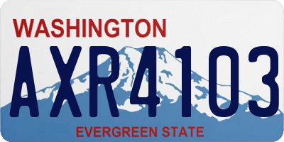 WA license plate AXR4103
