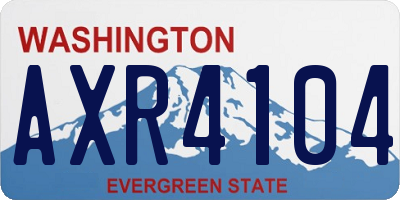 WA license plate AXR4104